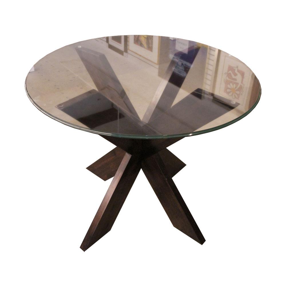 My Sister S Attic Other Round Wood And Clear Glass Top Accent Table   58866 DEFAULT L 