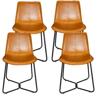 Set of 4 Faux Leather Chairs