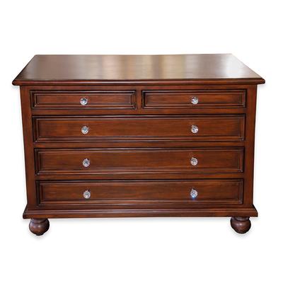 5- Drawer Wood Chest with Crystal Knobs