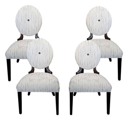 Set 4 Oval Back Upholstered Chairs